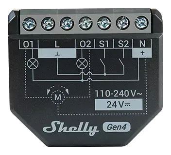 Shelly 2PM Gen4, svart
